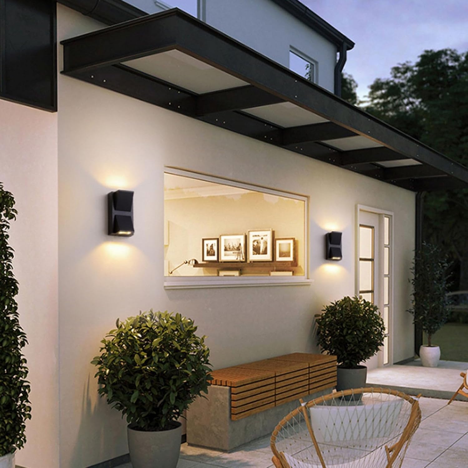 Aplique de Pared exterior LED 2*5W Negro Ángulos - Ledinnova