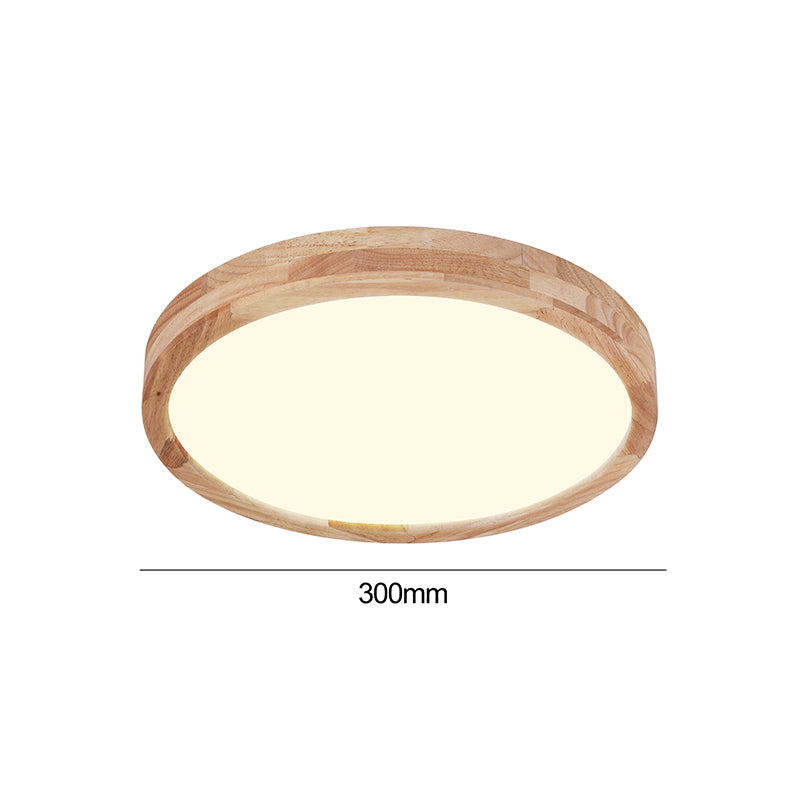 Lámpara LED de Techo Redonda – Madera Natural con Control Remoto - Ledinnova