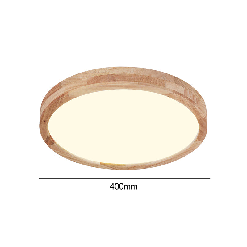 Lámpara LED de Techo Redonda – Madera Natural con Control Remoto - Ledinnova