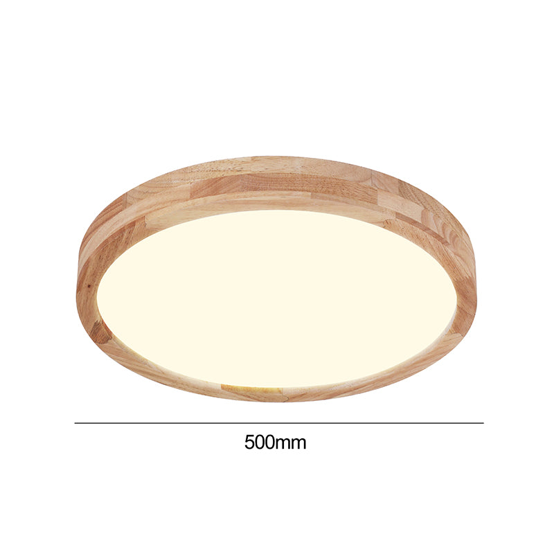 Lámpara LED de Techo Redonda – Madera Natural con Control Remoto - Ledinnova